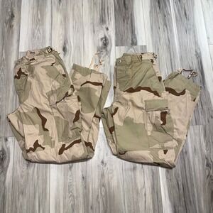 2X USGI 3 Color Desert Camo Combat Pants Medium Long Ripstop 8415-01-327-5336
